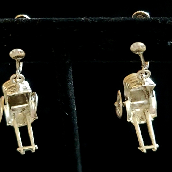 Antique Silver Rickshaw Earrings - Picture 8 of 12